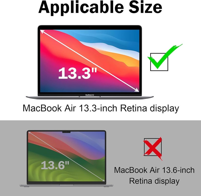 AKIT Compatible with MacBook Air 13 Inch Case M1 2022 2021 2020 2019 2018 A2337 A2179 A1932, Pattern Laptop Hard Shell Case+Screen Protector+Keyboard Cover for MacBook Air 13.3 Inch, Aesthetic Leaves - Image 3